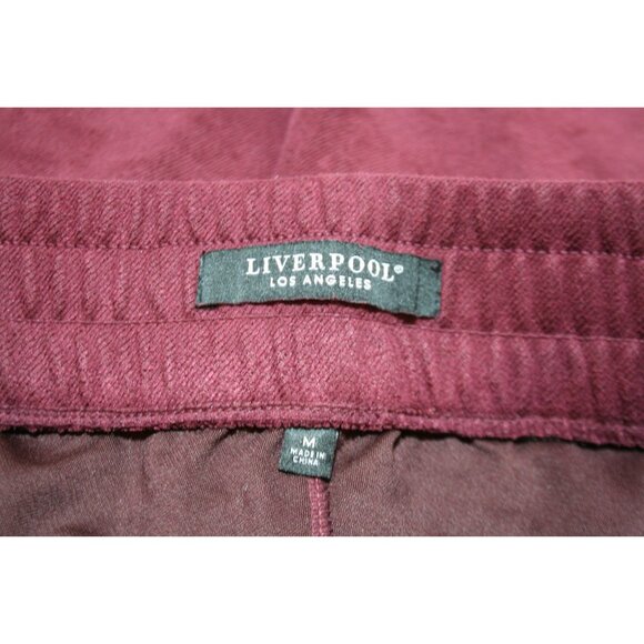 Liverpool Los Angeles Womens M Wine Red Joggers Comfy Soft Stretch Travel Pants - Picture 2 of 7